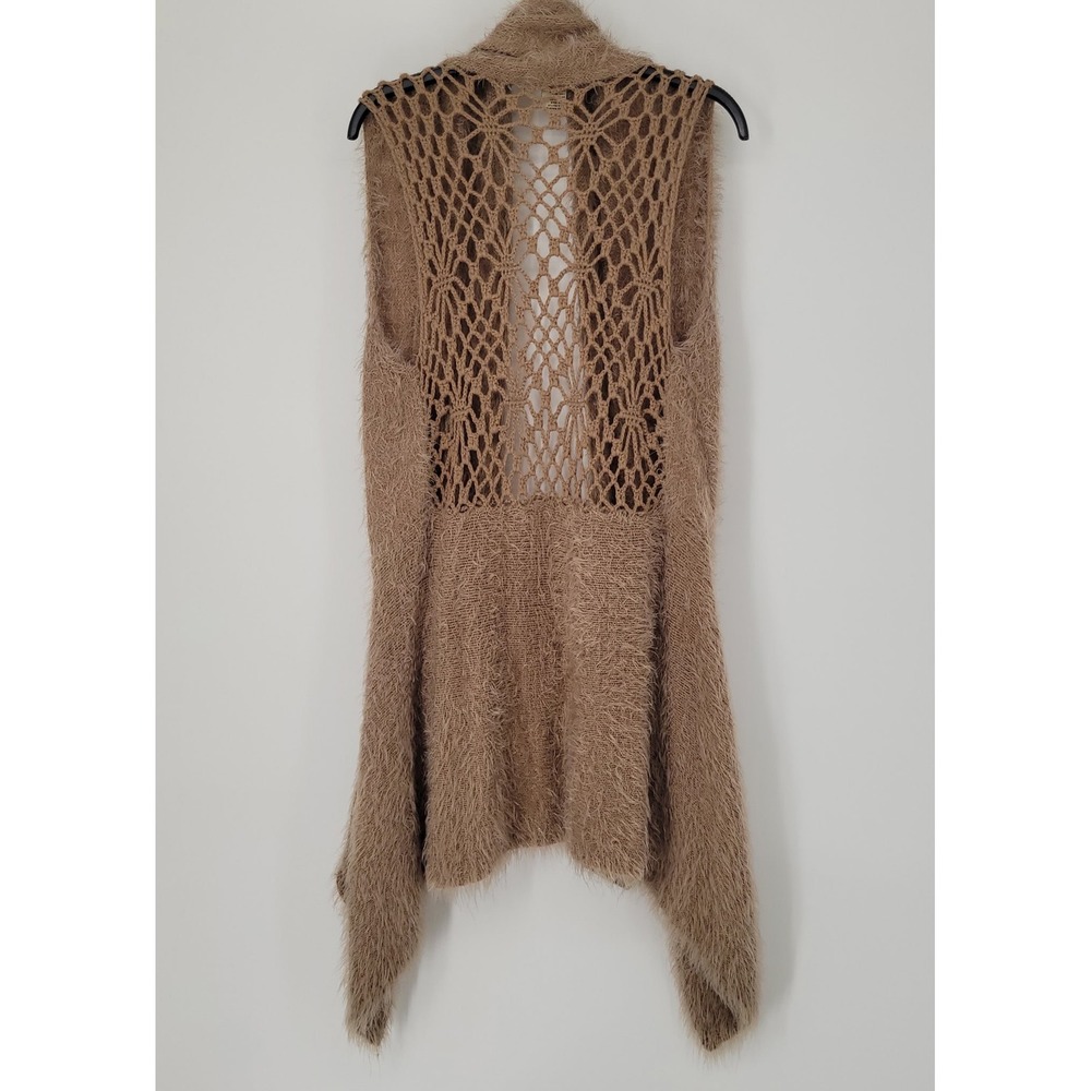 Escio Women's Fuzzy Crocheted Boho Sweater Vest‎